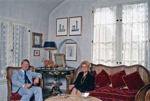 Carlo and Rossana Pedretti in living room