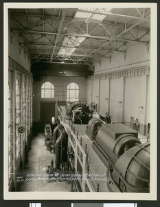 Interior view of Long Beach Steam Plant generators, May 1, 1925