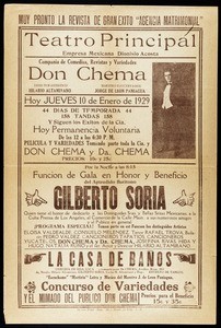 Broadside for Teatro Principal, 1929-01-10