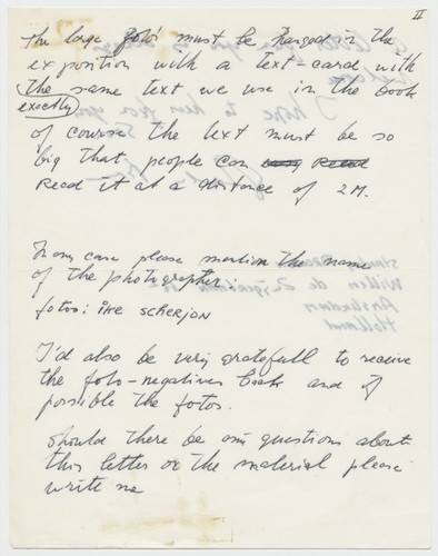 Letter to Rolf Wedewer from Stanley Brouwn (Konzeption Conception)
