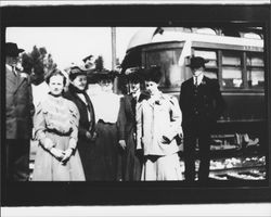McNear family members at the Forestville train stop, Forestville, California, about 1903