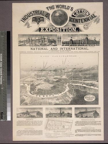 The World's Industrial & Cotton Centennial Exposition. Open Dec. 1st 1884 to May. 31st 1885