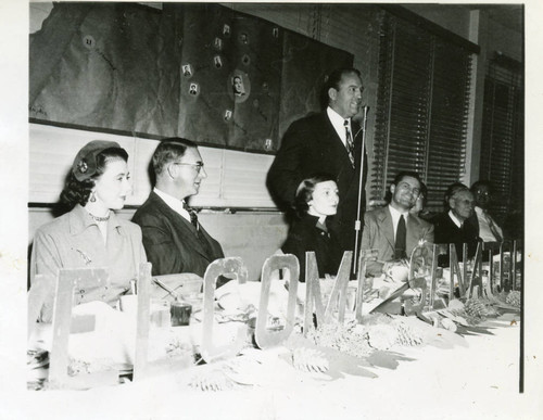 Hugh M. Tiner speaking at event honoring Senator Estes Kefauver, 1951