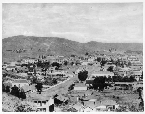 Sonora Town looking north from Fort Hill over Castelar Street