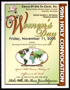Annual Holy Convocation of the Church of God in Christ (98th: 2005), Women's day program (copy 2)