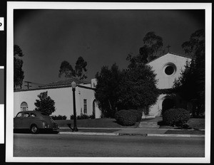 Exterior view of All Saints Episcopal Church, Beverly Hills, ca.1930