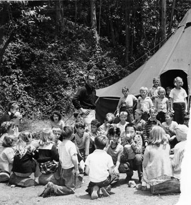 [Children take part in camp activities at Sigmund Stern Grove]