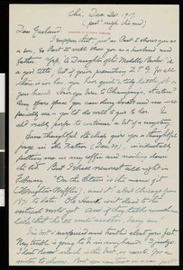 Henry Blake Fuller, letter, 1917-12-30, to Hamlin Garland