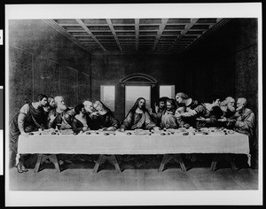 The fresco painting "The Last Supper" by Leonardo da Vinci