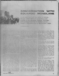 Conversation with Eduardo Mondlane by Helen Kitchen, 1967 Nov