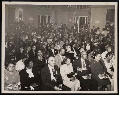Reception for delegates and friends at the ballroom of the Theresa Hotel at the convention of the Brotherhood of Sleeping Car Porters