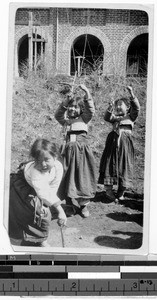 Girls playing, Gishu, Korea, 1925