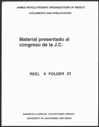 Material presentado en el Congreso de la J.C. (Juventud Comunista)