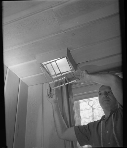 Jones, E. Fay, residence. Ceiling light screen
