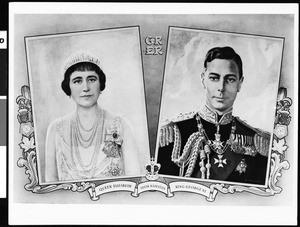 Portrait of Queen Elizabeth II and King George VI of Great Britain