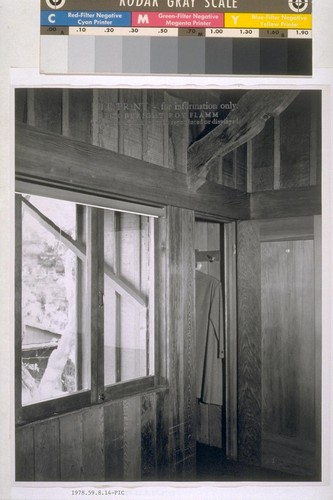 Chick house, Oakland: [interior, window in upper story room]