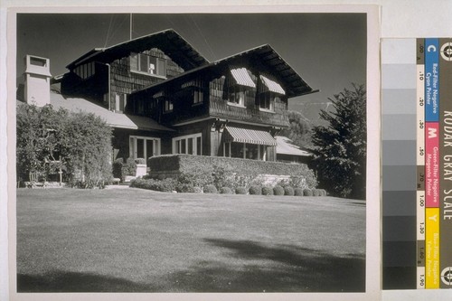 Bingham house, Santa Barbara [exterior, yard and rear of house]