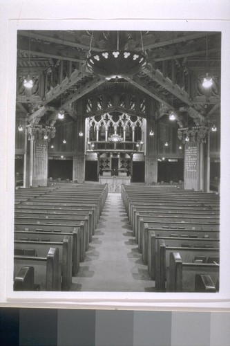 First Church of Christ, Scientist, Berkeley: [interior, view of sanctuary down nave]