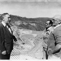 Committeemen Ewing Hoss, Paul Claiborne and Bill Cassidy inspect construction work on the Auburn Dam