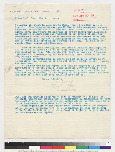 Letter to Frank Lock, Esq. (1)