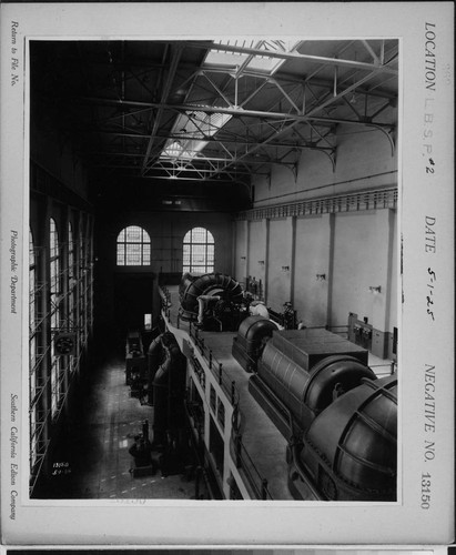 Long Beach Steam Station, Plant #2 - Interior of Engine Room
