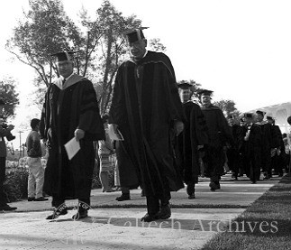 Robert Bacher and H. Frederic Bohenblust leading the faculty procession