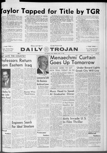 Daily Trojan, Vol. 47, No. 98, March 19, 1956
