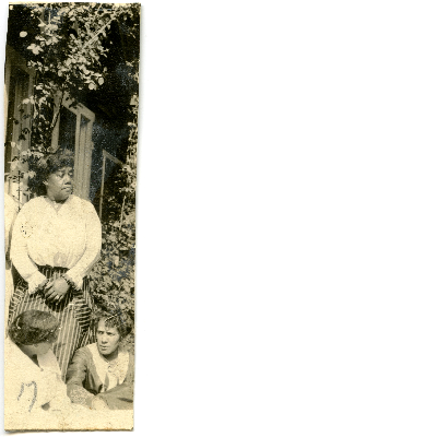 Three women in backyard