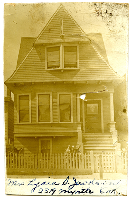 Exterior of Lydia Flood Jackson’s house at 2319 Myrtle St., Oakland, California