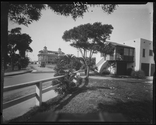 View towards house and road in Naples, Long Beach, 1929