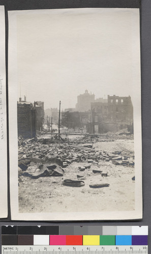 [View down Sacramento St.? Merchants' Exchange Building in distance, right center.]