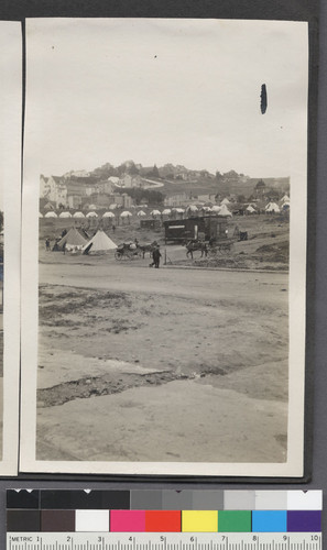 [Relief workers' camp? Unidentified location.]