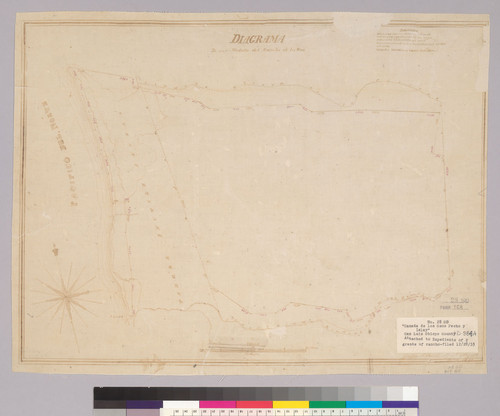 Diagrama de una medida del Rancho de los Osos : [Calif.] / Gaspar O'Farrell, agri. y arquto., April 1848