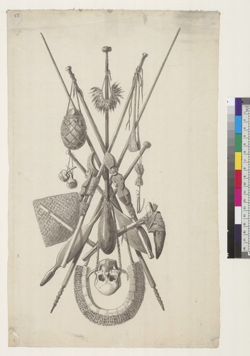 [Weapons and household utensils of their habitants of Nukahiva, Marquesas Islands, Oceania]