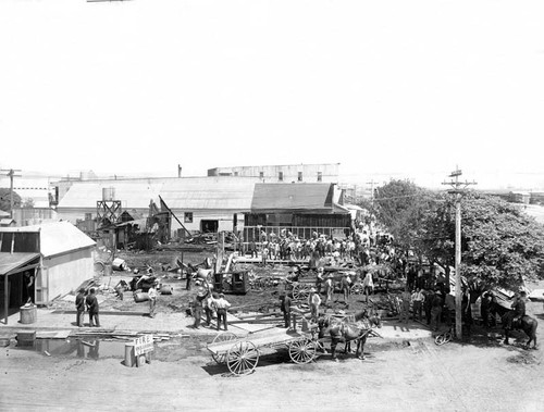 Construction of saloon after fire