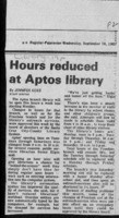Hours reduced at Aptos library