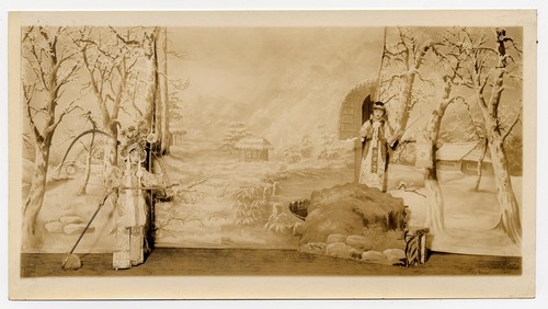 Woman warrior on left in a wintry setting comes upon a woman /