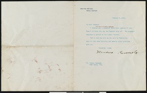 Theodore Roosevelt, letter, 1906-10-09, to Hamlin Garland