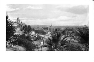 Panoramic view of Los Angeles from First Street and Hill Street looking southeast, ca.1893