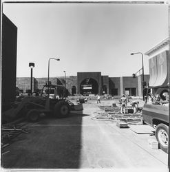 Fourth and B Street entrance to Santa Rosa Plaza under construction, Santa Rosa, California, 1981
