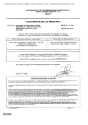 [Certificate of Deposit from Atteshlis Bonded Stores Ltd to Gallaher International Limited for Sovereing Classic Gold]