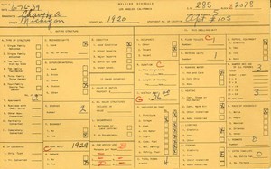 WPA household census for 1920 MICHIGAN, Los Angeles