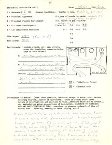 Systematic observation sheet 111, 1967
