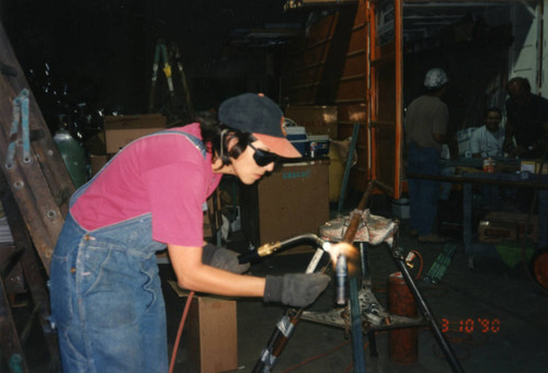 Plumber in a workshop