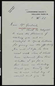 Wickham Steed, letter, 1922-06-08, to Hamlin Garland