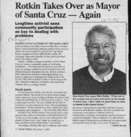 Rotkin Takes Over as Mayor of Santa Cruz - Again