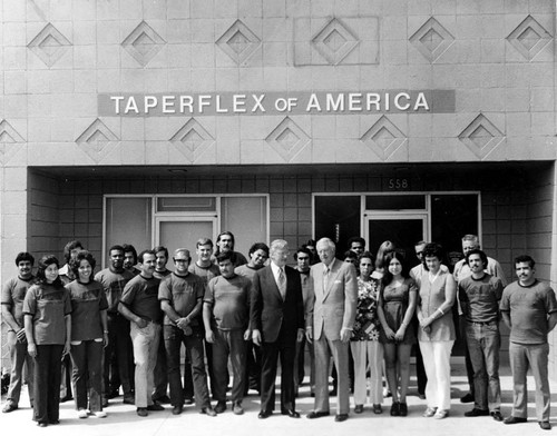 Taperflex of America Corp. in San Fernando, circa 1970--Congressman James C. Corman