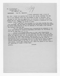 Letter from J. D. Black to W. H. Brackett