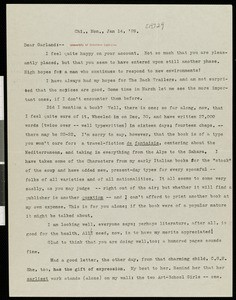 Henry Blake Fuller, letter, 1929-01-14, to Hamlin Garland