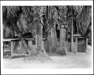Exterior view of an Indian bath house in Palm Springs, ca.1920